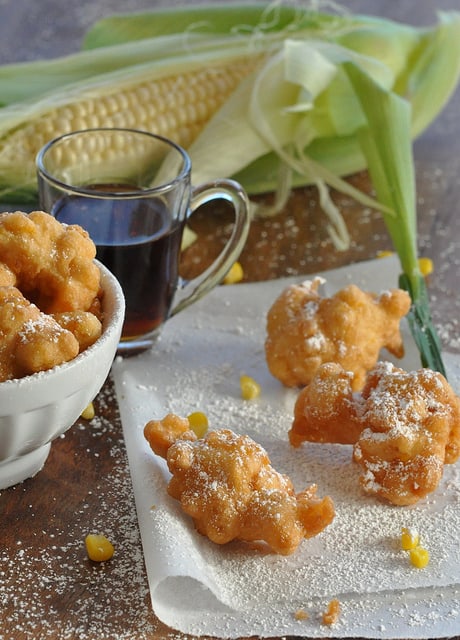 Corn Fritters Recipe with Maple Syrup