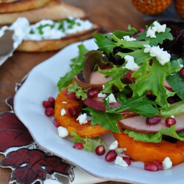 featured image of Roasted Butternut Squash Salad with Cranberry Vinaigrette Recipe