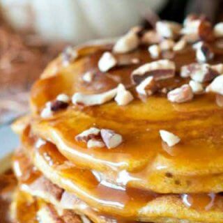 Pumpkin Pancakes with Dulce de Leche