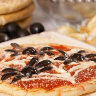 Halloween Pizza Recipe with Olive Spiders