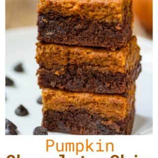 Pumpkin Brownies with Chocolate Chips