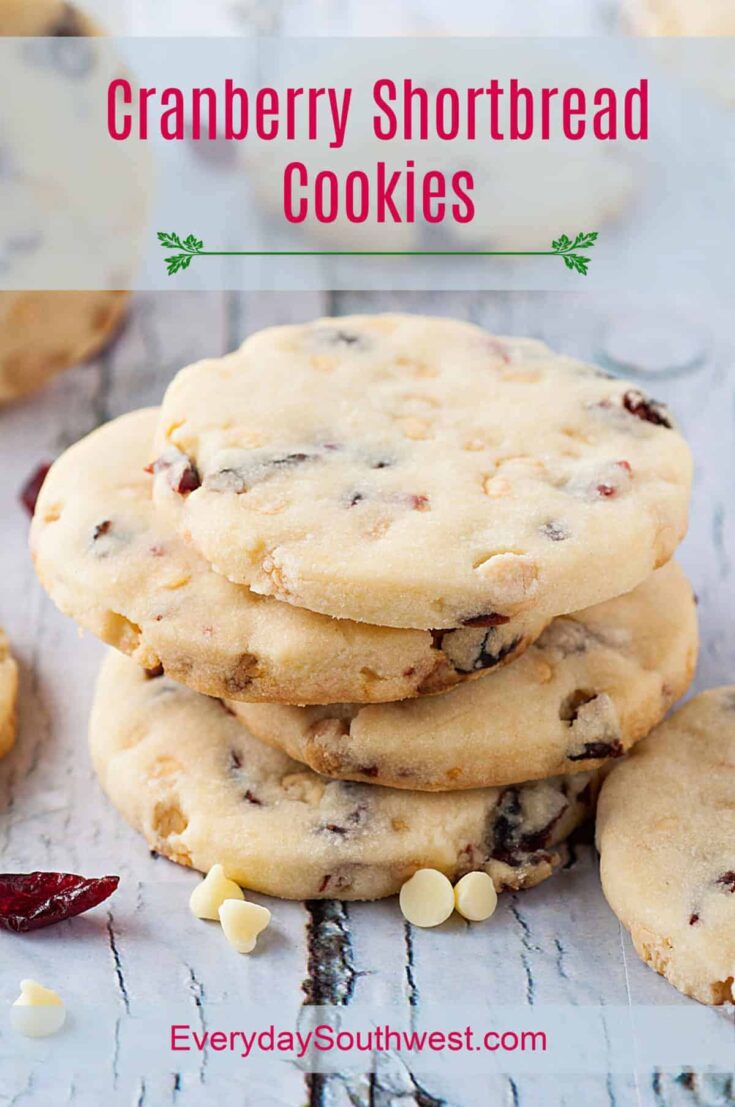Cranberry Shortbread Cookies with White Chocolate Chips