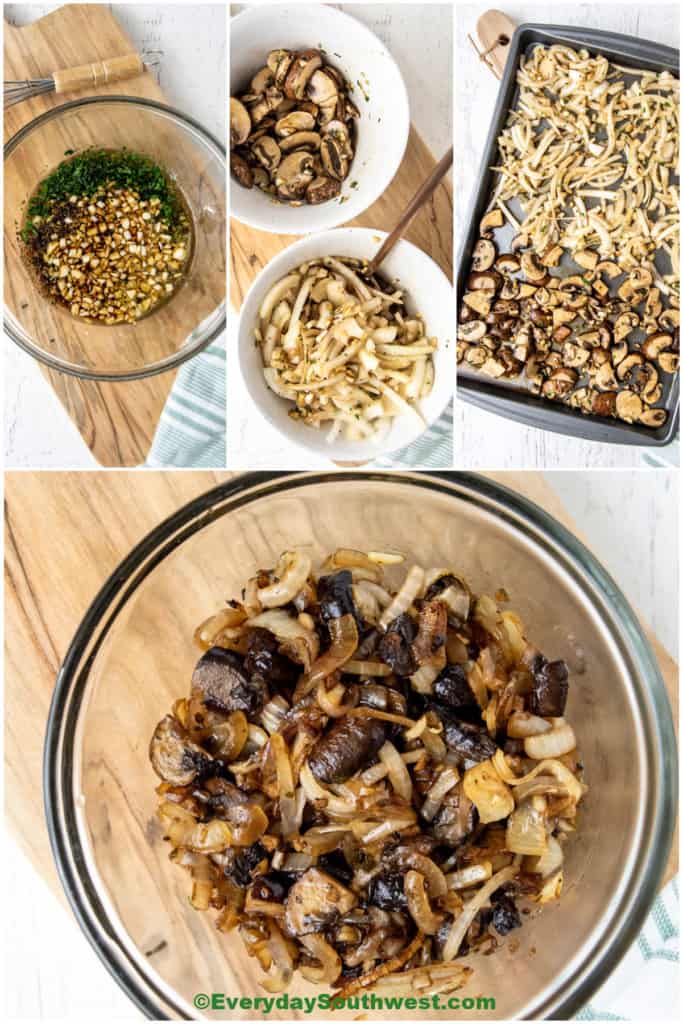 Roasted Mushrooms and Onions for Steakhouse Burger Recipe