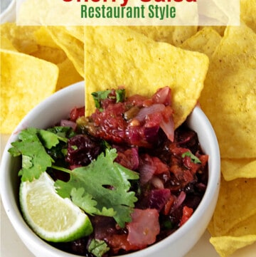 Roasted Cherry Salsa is sweet and savory recipe for appetizers, dinner recipe or desserts by Everyday Southwest