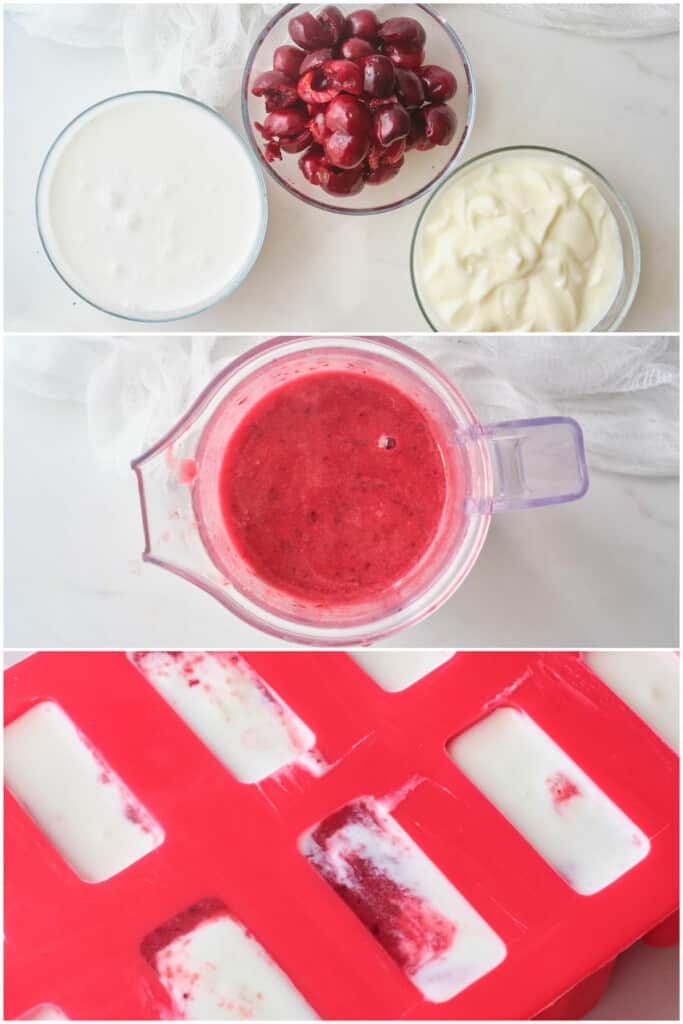 How to Make Cherry and Coconut Milk Popsicles step by step