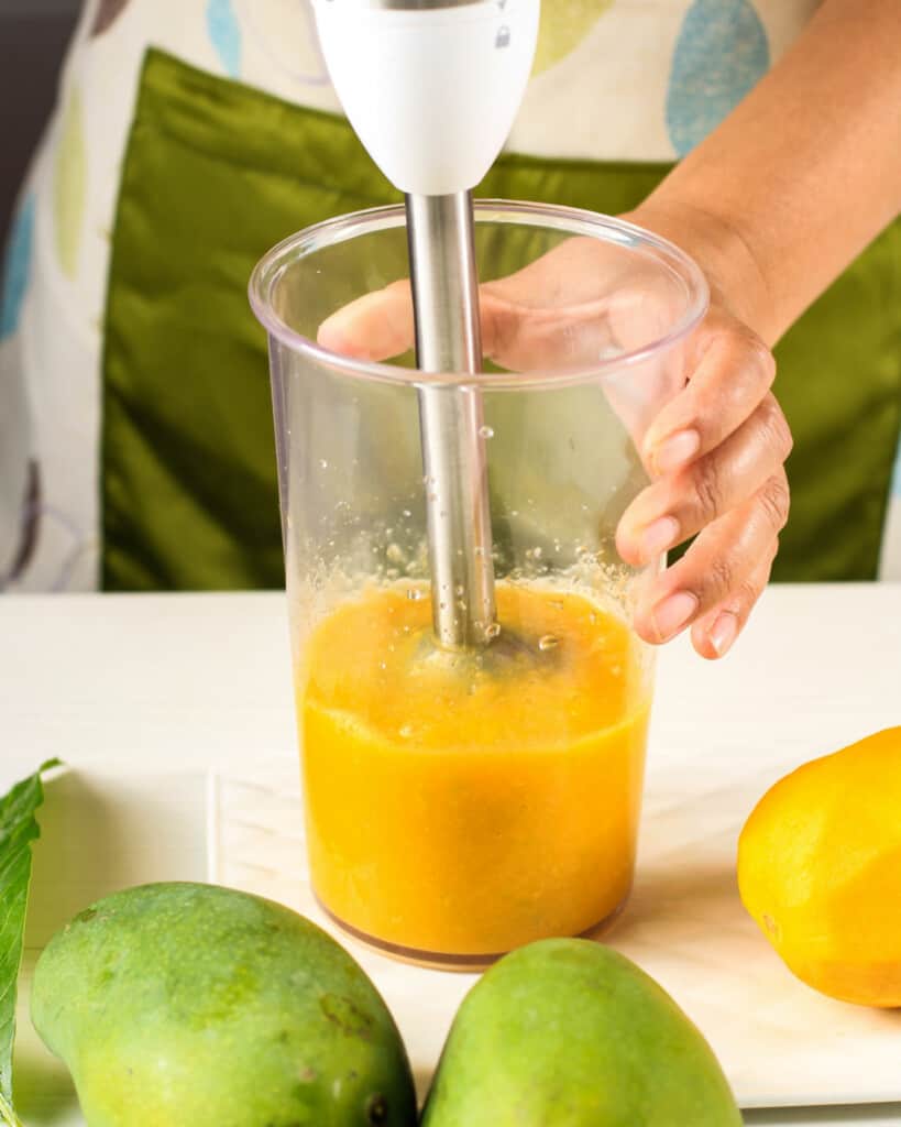 How to make fresh mango puree with a stick blender