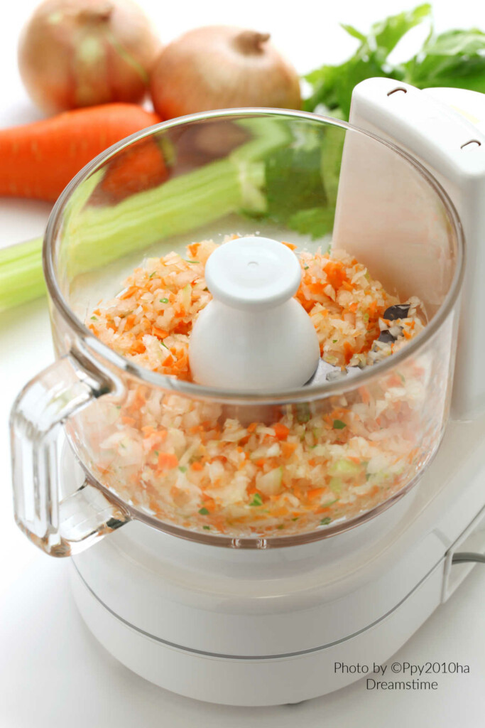 Save time by dicing Mirepoix in the food processor
