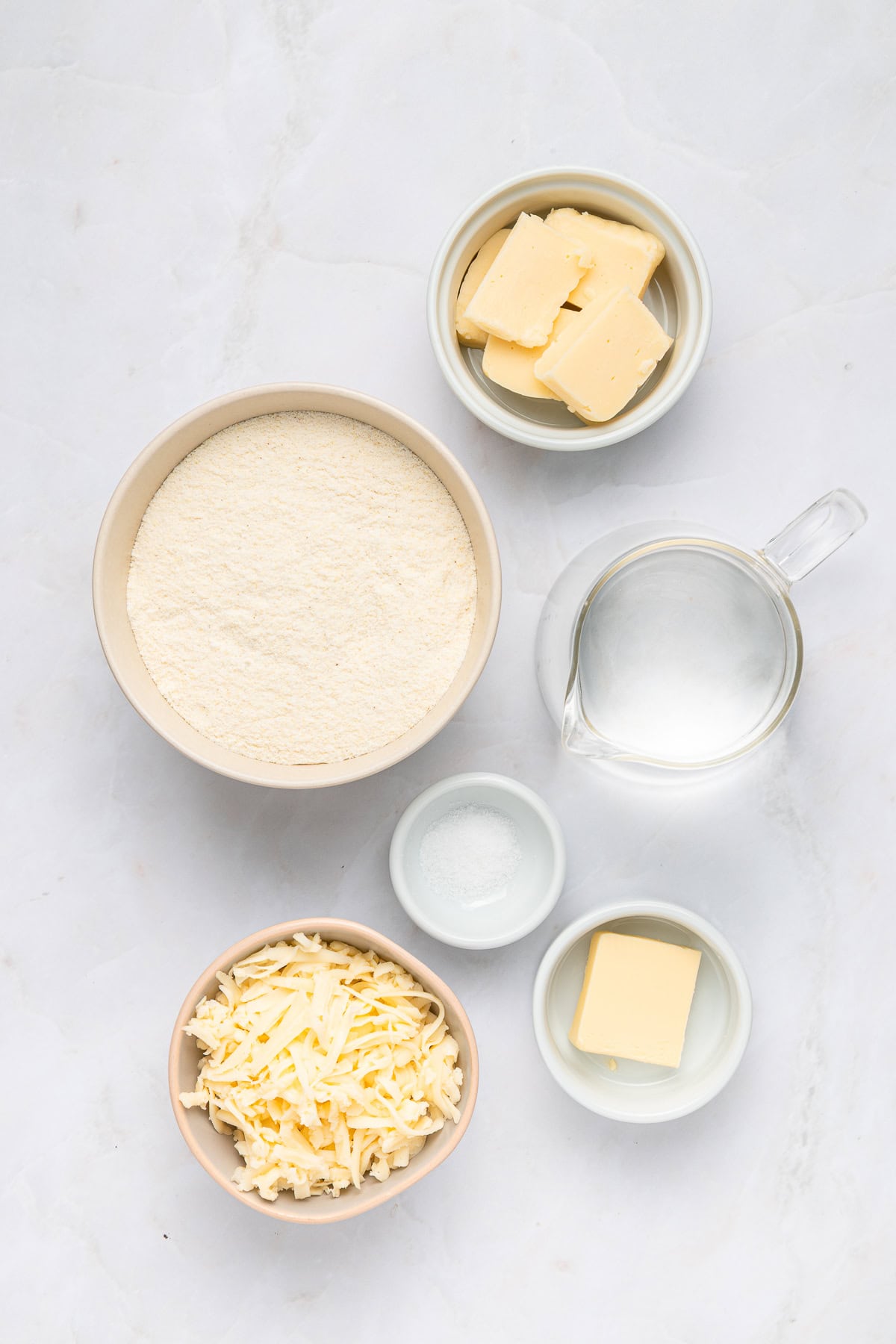 Ingredients for arepas con queso.