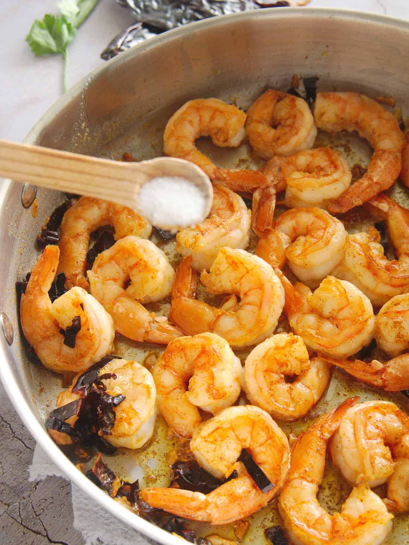 The shrimp is cooked. 