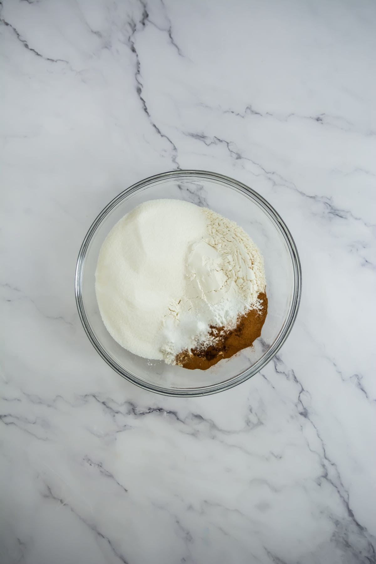 Flour mixed with sugar and cinnamon.