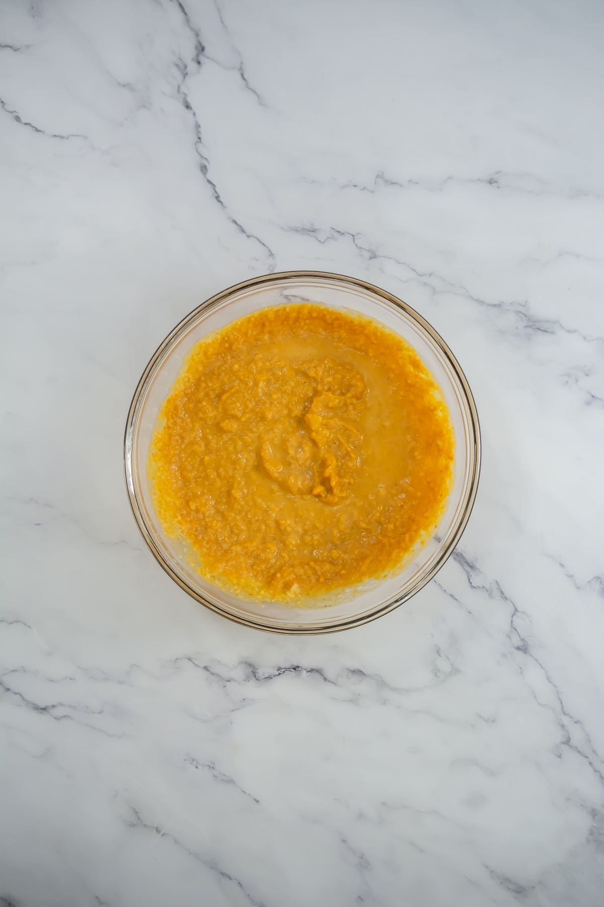 Pumpkin batter, mixed.