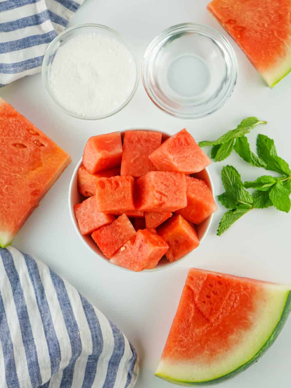 Ingredients for Watermelon Aqua Fresca -Watermelon, lime juice, sugar, water