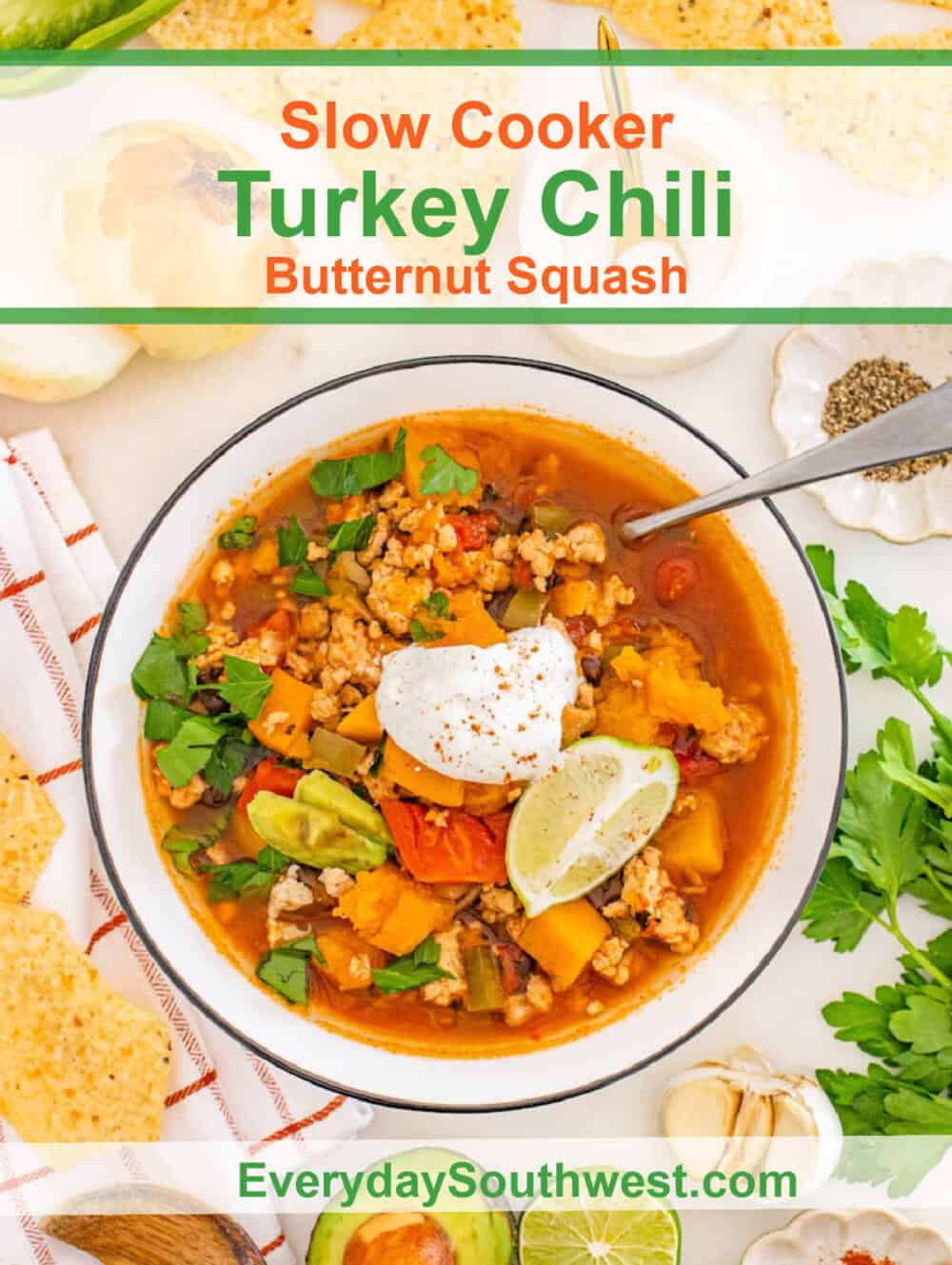 Slow Cooker Turkey Chili with Butternut Squash