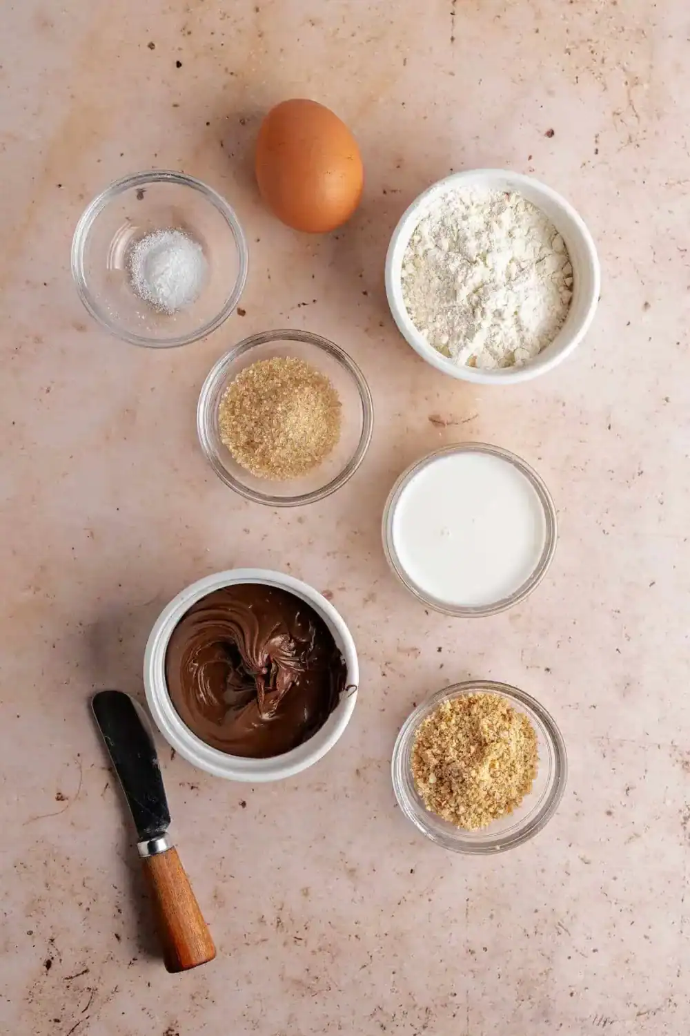 Ingredients for Nutella Ganache Mug Cake