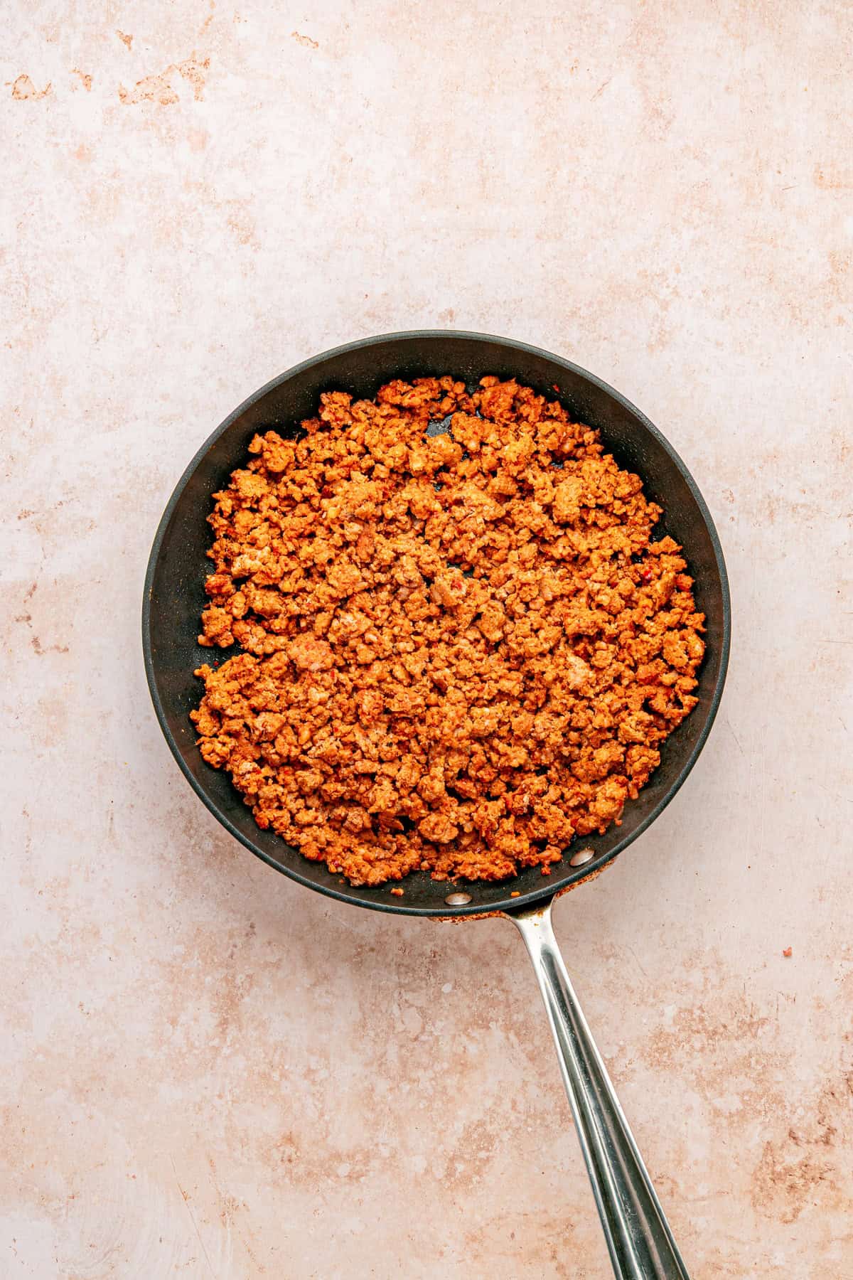 Cooked homemade chorizo.