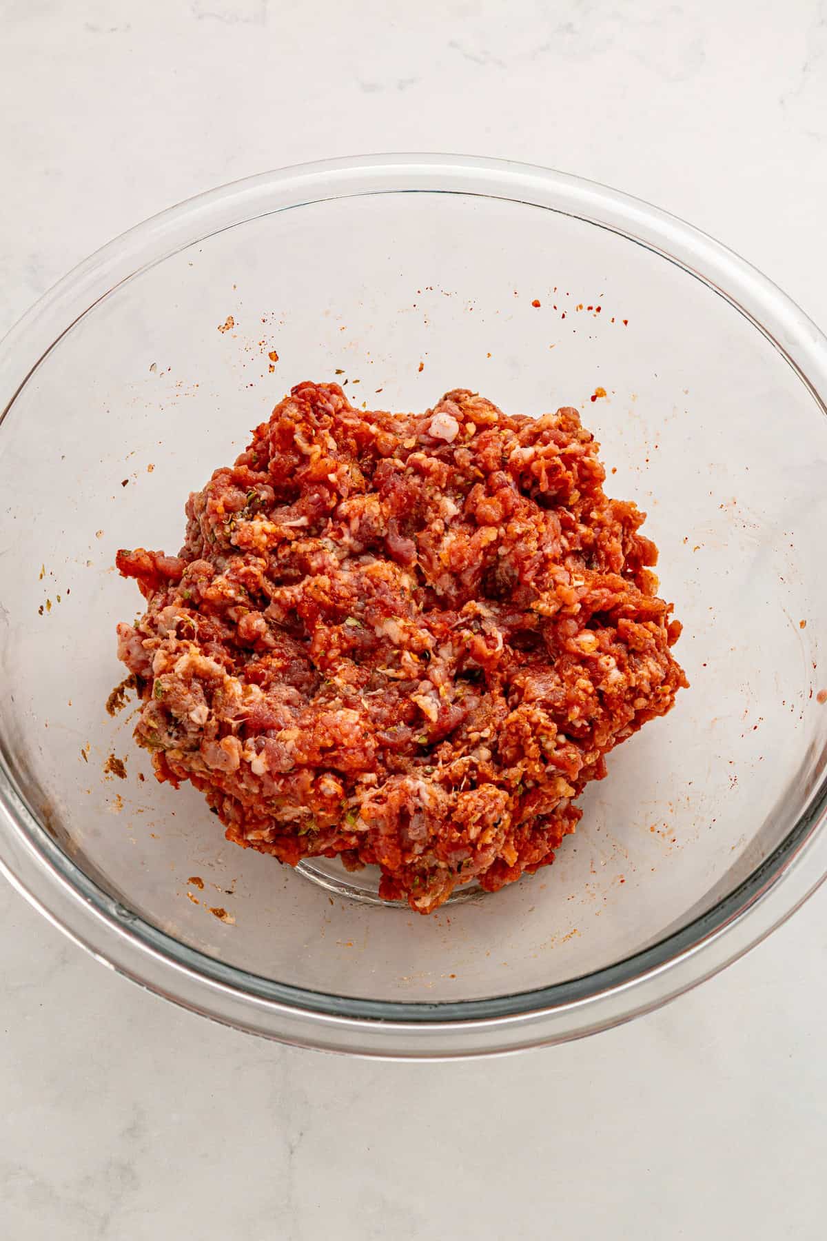 Raw homemade chorizo.