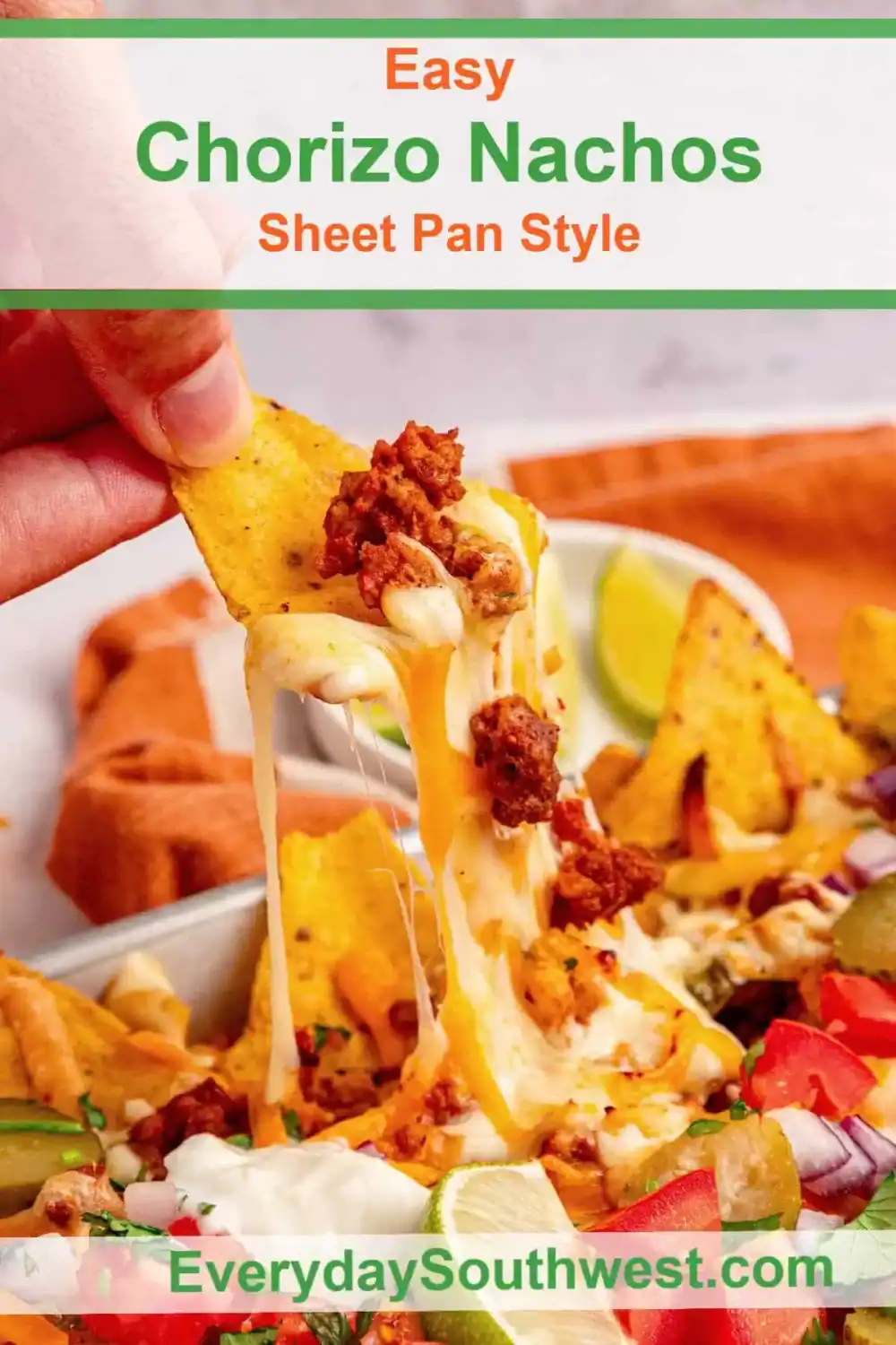 Chorizo Nachos Recipe on a Sheet Pan